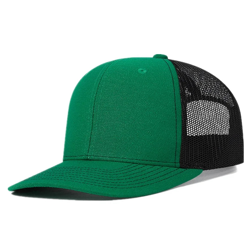 Unisex-Kappe mit leicht gebogener Krempe im Trucker-Stil – Freizeit- und Outdoor-Kappe für Damen und Herren, atmungsaktiv, für den Sommer