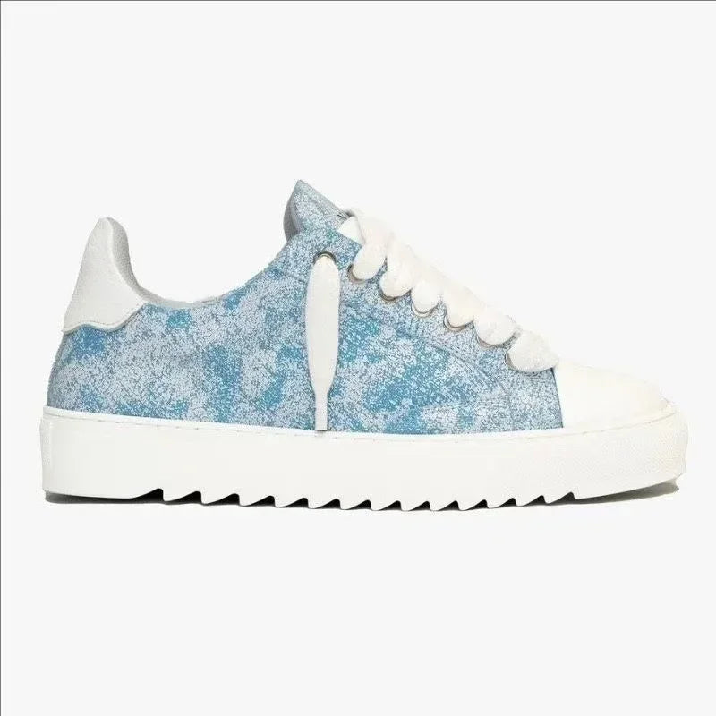 Baskets en toile peinte de style britannique, marque de luxe, pour hommes et femmes, motif à pois, chaussures de sport tendance pour tous les jours.
