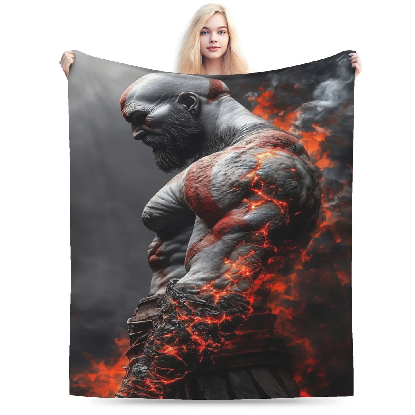 God of War Games Kratos Cartoon  Blanket Quality Soft  Bedding Throws Winter Travel Office Home Decor Aesthetic Bedspread