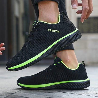 Men's Mesh Running Sneakers Athletic Gym Lightweight Men Casual Shoes 2025 Fashion Breathable Knit Walking Footwear Size 39-46