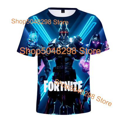 T-shirt Fortnite Bushranger para Crianças, Estampado 3D Banana Peely, T-shirt para Homem e Mulher, Top de Verão Battle Royale, Presentes de Aniversário