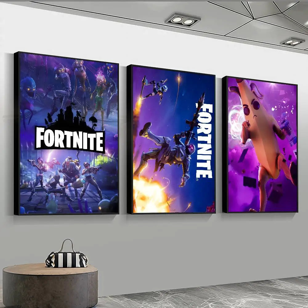 Autocolante poster F-FORTNITE cool em alta definição, ideal para valorizar as paredes da casa e do quarto, disponível em diversos estilos.