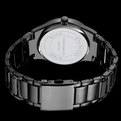 Reloj para hombre Hannah Martin, caja de acero inoxidable, mecanismo de cuarzo, esfera de 41 mm, estilo profesional, con indicador de calendario (imitación)