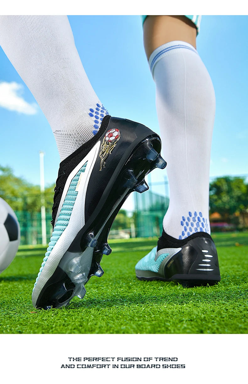 New Men Soccer Shoes Outdoor Sport Boys Football Boots Breathable Match Comfortable Long Spikes Training Cleats Adult Non Slip