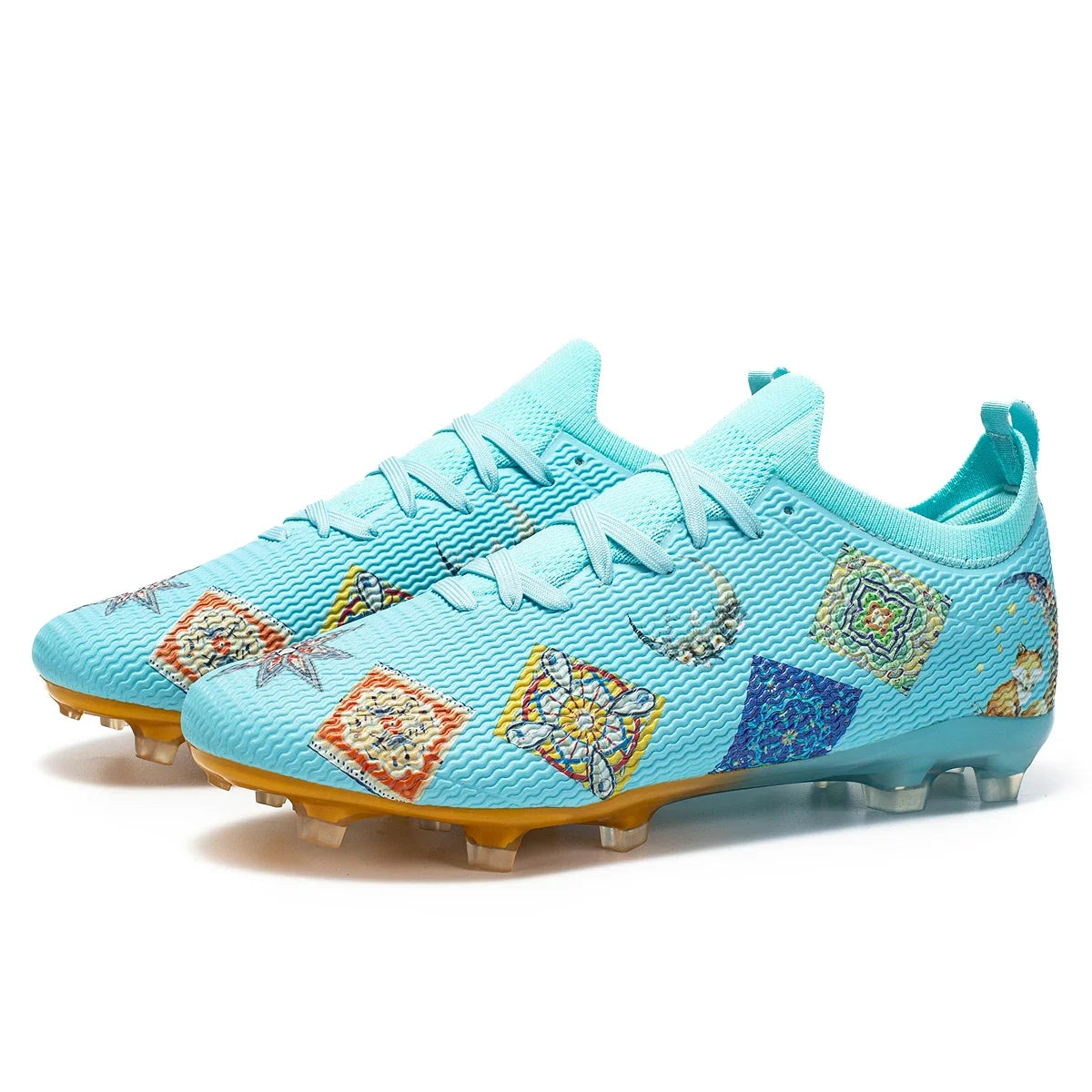 Chuteiras Profissionais Resistentes ao Desgaste para Relvado, Multicoloridas, com Forte Aderência e Excelente Equilíbrio, para Treino de Futebol ao Ar Livre no Verão
