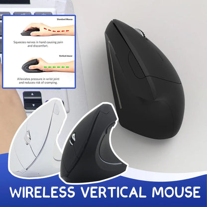 Rato gaming vertical sem fios 2.4G ergonómico 1600DPI para PC, portátil e escritório — mini rato gaming
