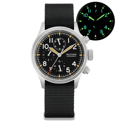 Relógio cronógrafo de quartzo Militado VK61 VK67 39mm, caixa em aço inoxidável 316L, 3 mostradores, impermeável 100M, relógio militar multifunções