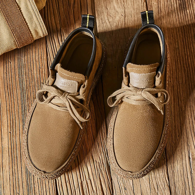 Pantofi casual din piele de căprioară pentru bărbați, de marcă de lux, din piele naturală, realizați manual, cu design antiderapant, pentru primăvară și toamnă