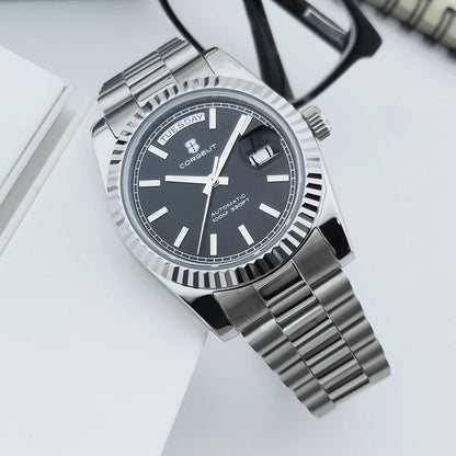 Orologio da uomo Corgeut Luxury 36MM ST1644 automatico meccanico con zaffiro, Relógio Masculino 10BAR, day, swim e dress watch