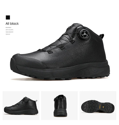 Zapatos de cuero HUMTTO para hombre, calzado deportivo de invierno para camping y actividades al aire libre, botas de trekking transpirables, zapatillas de senderismo antideslizantes para hombre