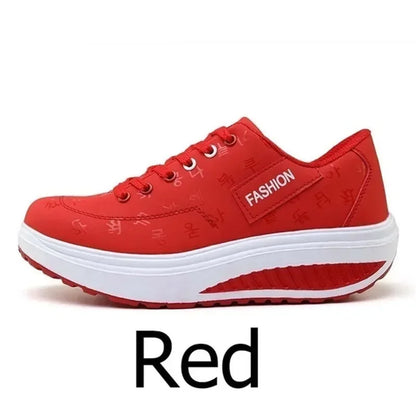 Zapatillas casuales de mujer para exterior con suela gruesa, plataforma de moda, talla grande 42, suela plana, para caminar, deporte, caminatas y running