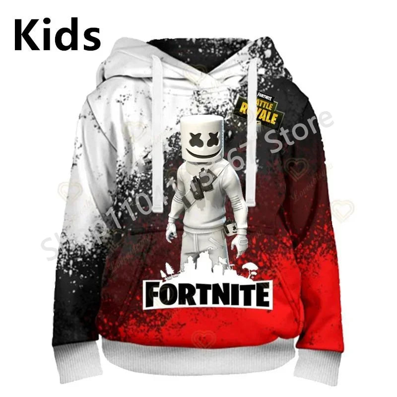 Sudaderas con capucha Llama Battle Royale F-Fortnited con estampado 3D para hombre, mujer y niños, sudaderas para niño y niña, pulóver streetwear verde