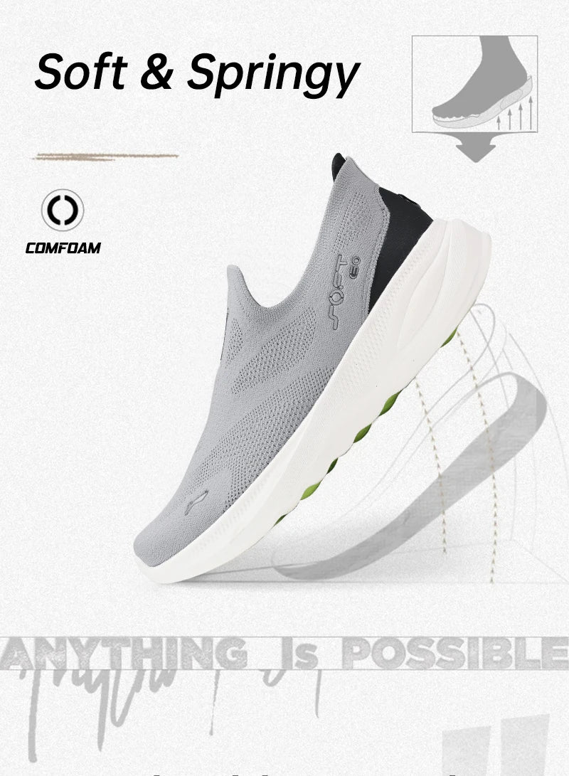 Li-Ning Men's SOFT GO 2 KNIT Slip-on Casual Walking Shoes Cushion Comfy Stable Li-Ning Mesh Jogging Daily Sports Sneakers AGLV017