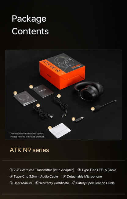 ATK Neptune N9 Wireless Gaming Headset – Low Latency eSports Headphones with Noise Cancelling Mic, Bluetooth 5.3, 4 Modes Dual Connection Gaming Headset
