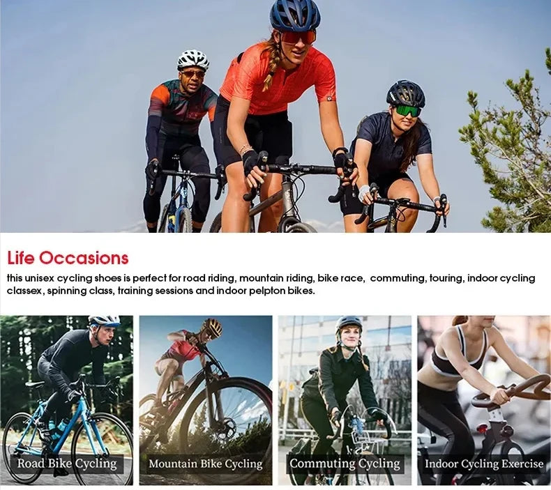 Scarpe da ciclismo da uomo e da donna per bici da strada, competizione e velocità, scarpe sportive da ciclismo autobloccanti con tacchette SPD