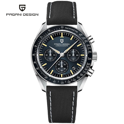 PAGANI DESIGN 2026 New Meteorite pattern dial Luxury Quartz Watch For Men Speed Sport Chronograph AR Sapphire crystal Wristwatch