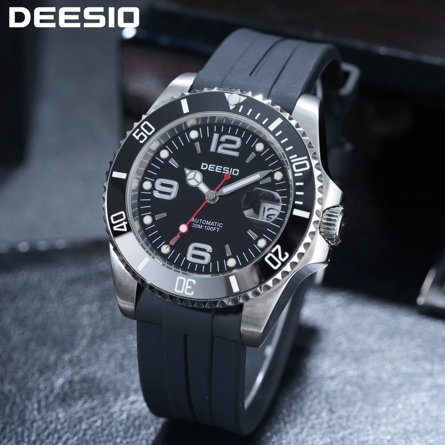 DEESIO Men's Automatic Mechanical Watch Stainless Steel Luminous Date Sports Casual Luxury Watch Gift for Men Sapphire Crystal