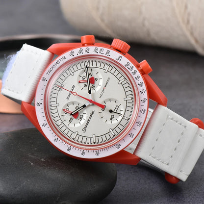 Original Brand Quartz Watches Multifunction Plastic Case Moonwatch For Mens Ladies Chronograph Explore Planet AAA Clocks