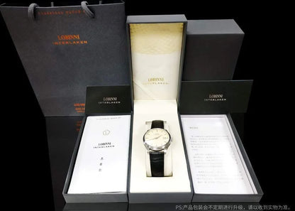 Reloj de lujo suizo LOBINNI para hombre, mecánico automático con calendario perpetuo, cristal de zafiro y multifunción L13019-8
