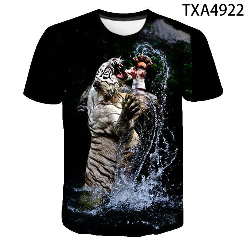 2020 New Tiger 3D T Shirt Men Women Children Summer Fashion Short Sleeve Printed Animal T-Shirt Cool Tops Tees Boy Girl Clothing