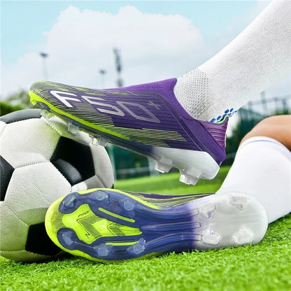 Nouvelles chaussures de football pour hommes, chaussures de match en extérieur, baskets de soccer, chaussures montantes de haute qualité, crampons antidérapants pour futsal et terrain synthétique, meilleures ventes