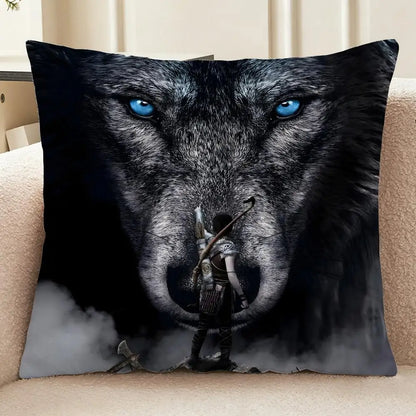God of War Ragnarok Cushion Cover Washable Linen-Look for Daily Sofa Home Household Room Decor