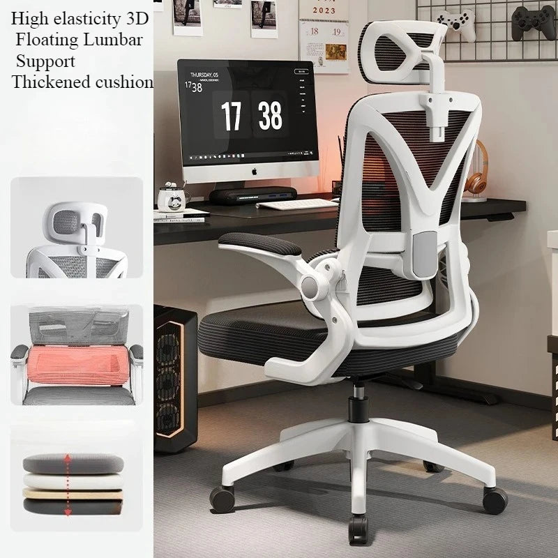 Ergonomic Gaming Chair with 3D Lumbar Support, Adjustable Office Chair, Breathable Mesh Racing Chair, Swivel Computer Chair with High Density Cushion