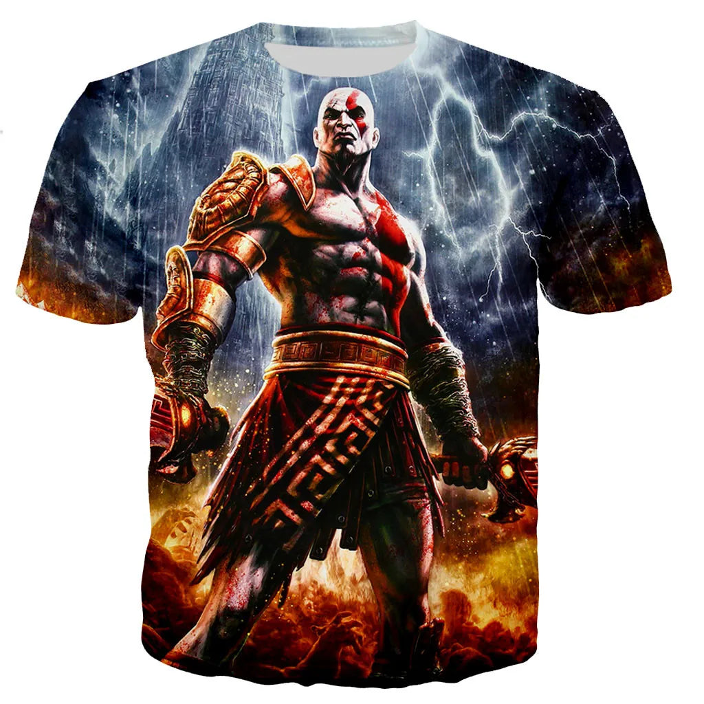 2023 Hot Game God of War 3D Printed T-shirt Men Women Summer Fashion Casual Oversized Streetwear T Shirt Cool Tops Tees