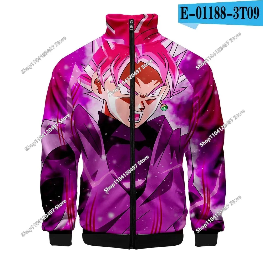 Anime Goku Dragon Ball Jacket Men Women Harajuku Hip Hop Japanese Zip Up Hoodies Goku Clothes Stand Collar Sweatshirt, produit gaming premium Fraquane