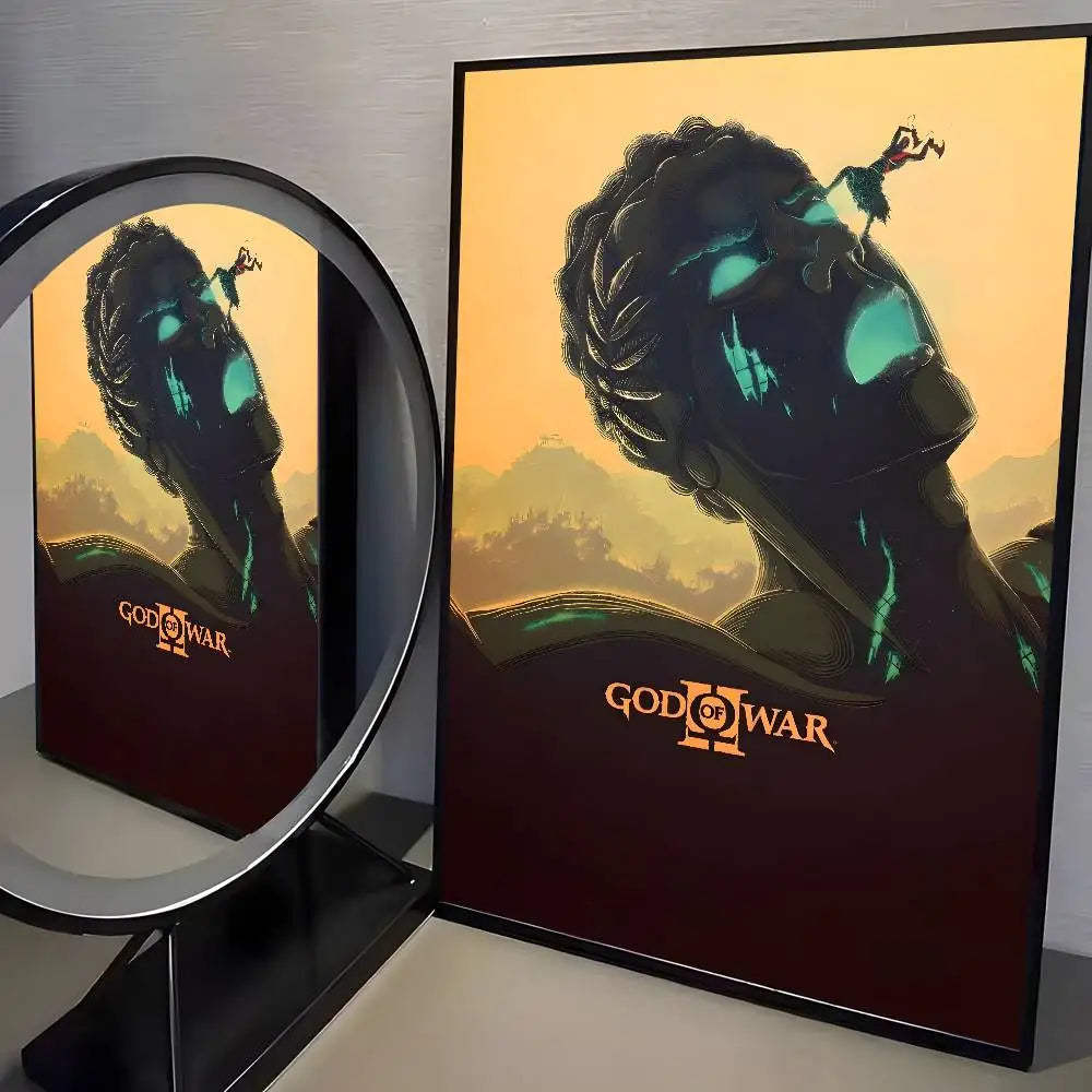 Classic pop God of War Ragnarok poster art HD canvas advanced aesthetic Printing Paper Wall Art for Living Room Home Decor