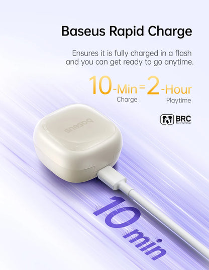 Baseus Bass BD1 Wireless Earphones Bluetooth 5.4 Mini Bean Earbuds 38H Playtime IP55 Waterproof Sports Headphones