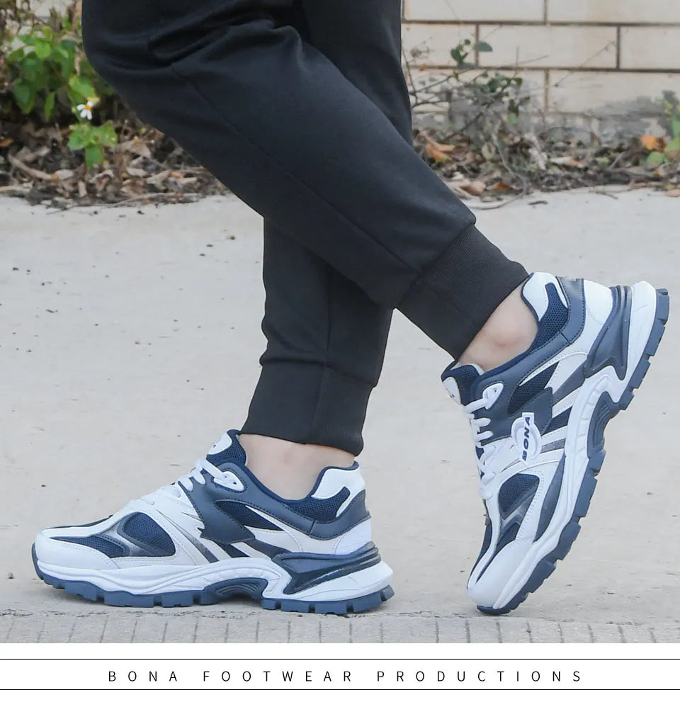 BONA New Designers Breathable Road Running Shoes Casual Shoes Man Athletic Walking Footwear Men Outdoor Jogging Masculino