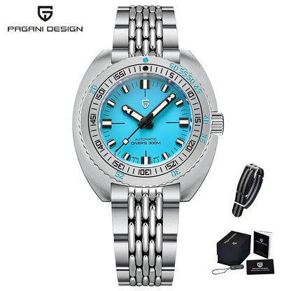 PAGANI DESIGN 2025 New Men's Automatic Mechanical Divers Watches NH38 Sapphire Stainless Steel 300m Waterproof AR Watch for Men
