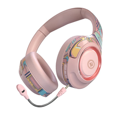 Casque de jeu LED, écouteurs Bluetooth 5.3, faible latence, micro amovible, diaphragme de 40 mm, design pliable de la marque Tide, éclairage RGB.