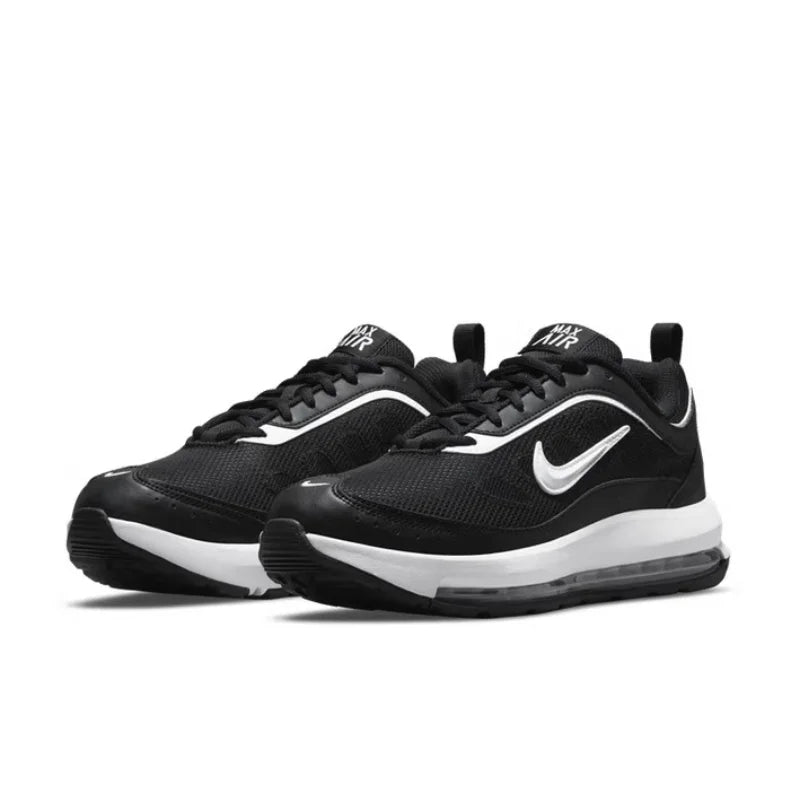 Nike Full-Length Air Cushion Shock-Absorbing Rebound Training Men's Running Shoes. New Air Max Ap Fabric and Leather Upper, Lightweight and Comfortable Fitness Sports Running Shoes. Classic Retro Black and White Versatile Cas
