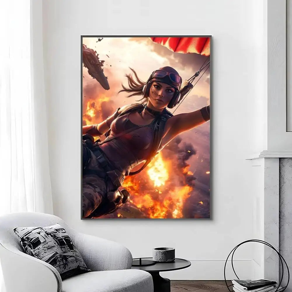 Game F-F-Fortnite Posters Self-Adhesive Waterproof Ideal For Living Room Bedroom Bar Decoration