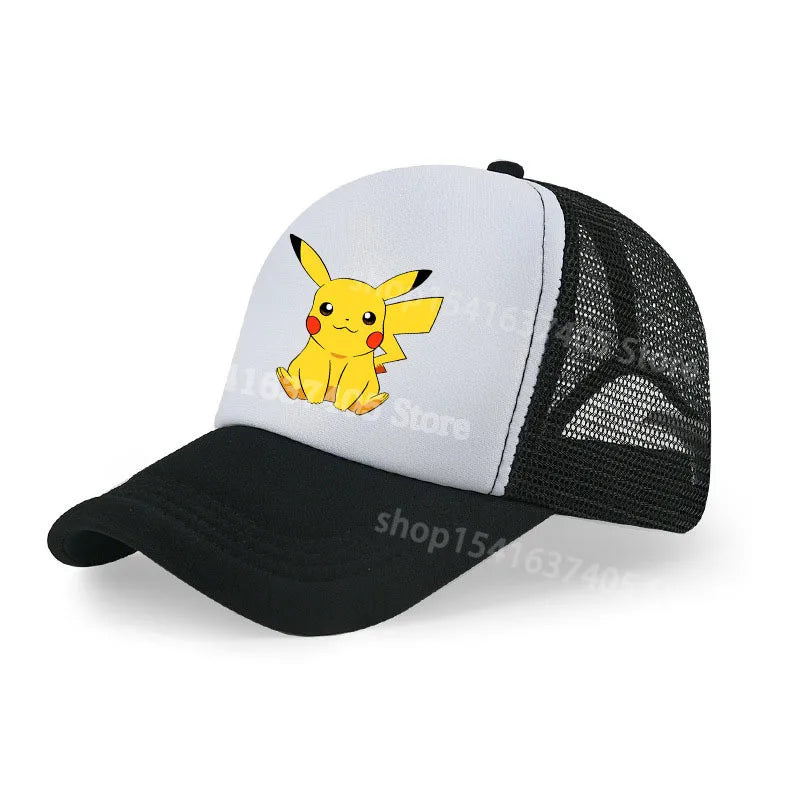 Baseball Cap Adjustable for Pokemon Hip Hop Breathable Mesh Hats Cute Cartoon Anime Outdoor Sport Shade Caps Gifts
