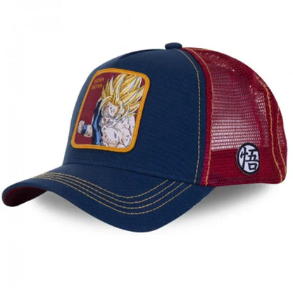 Boné de Basebol Dragon Ball Son Goku para Homem, com Bordado, Pala de Sol, Rede Trucker Ajustável, Estilo Hip-Hop para Viagens de Verão