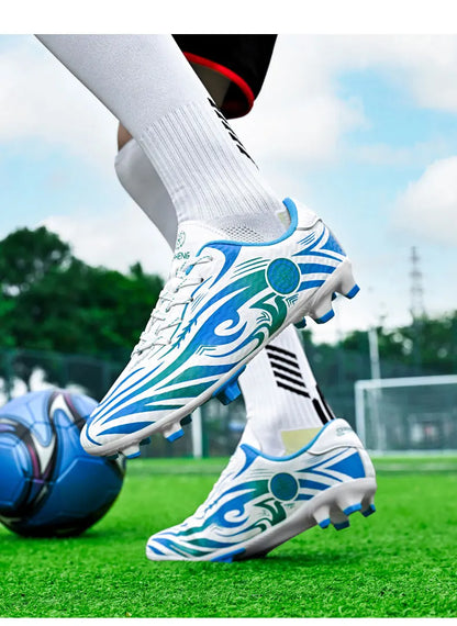 Original Soccer Cleats Men Training Shoes Outdoor Non-slip Children's Football Shoes Long Spikes Men's Futsal Shoes Size 32-45
