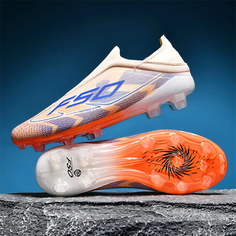 Nouvelles chaussures de football pour hommes, crampons mi-montants de haute qualité, légères, antidérapantes, pour l'extérieur et l'entraînement sur gazon, modèle très vendu