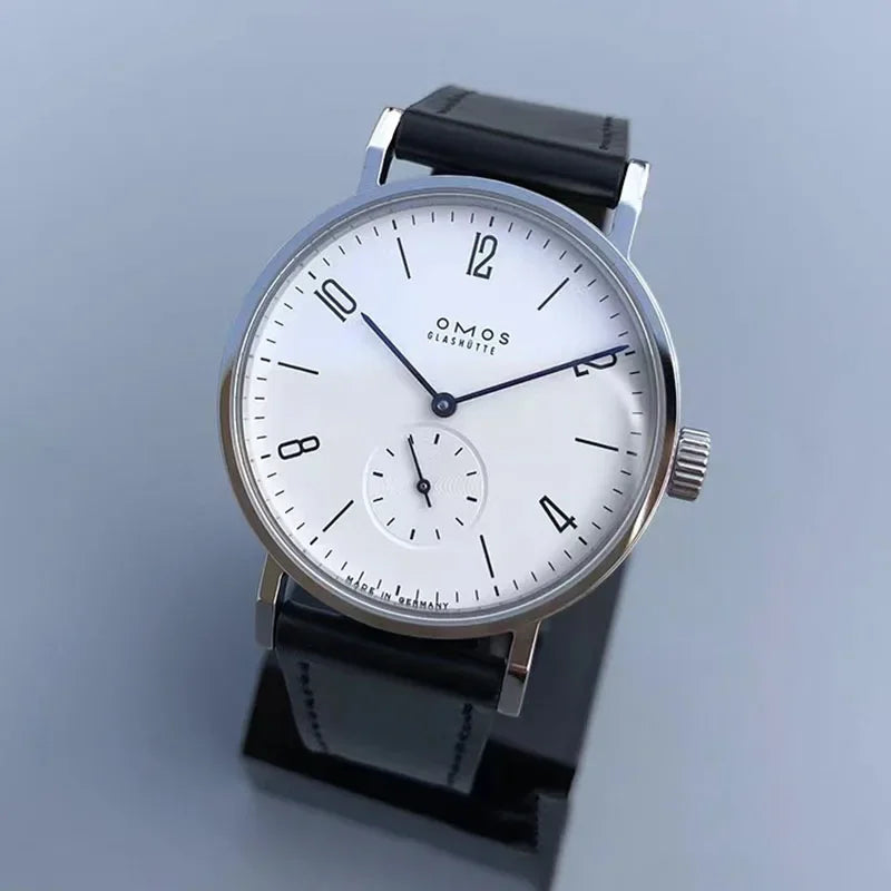 Men's 38mm automatic mechanical watch suitable for Seagull ST1701 self-winding movement, waterproof transparent back wristwatch.