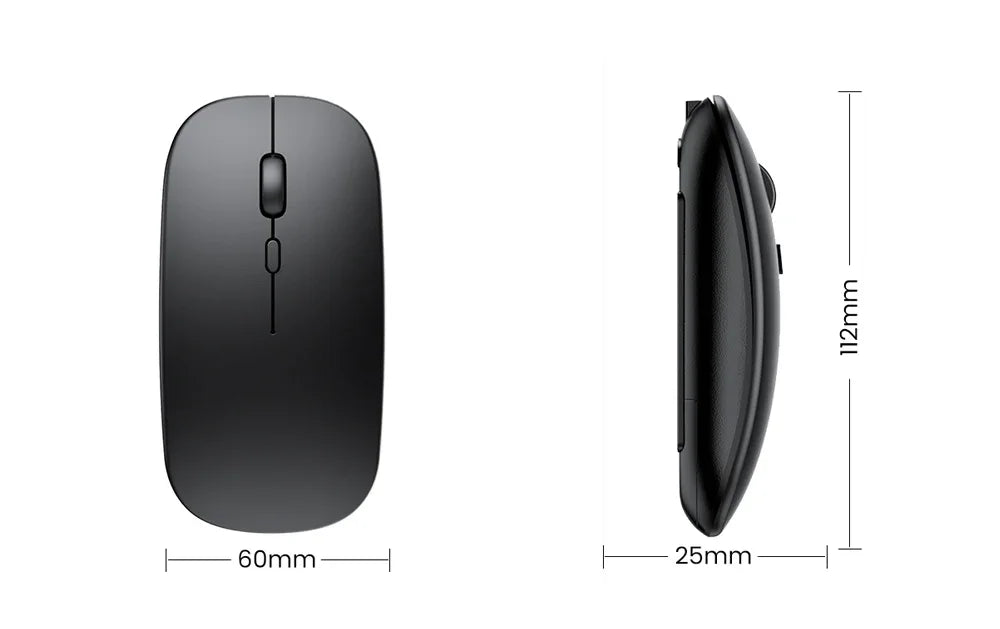 Mouse wireless ricaricabile a doppia modalità Bluetooth compatibile e 2.4G USB per computer, laptop, iPad, tablet e notebook, mouse da gaming