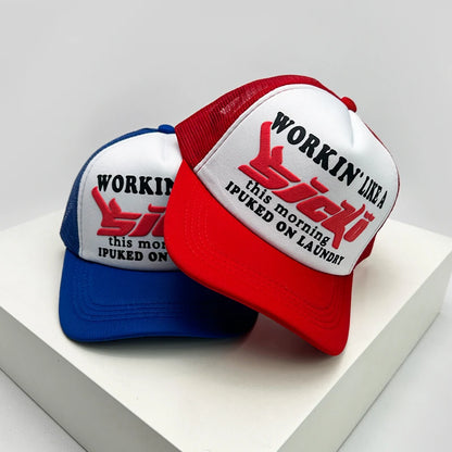 Trucker-Caps im amerikanischen Stil mit Cruise-Print, Anime-Motiven und neuem Schriftzug – atmungsaktive Baseballmützen mit Netzfutter für Herren und Damen, vielseitig kombinierbar