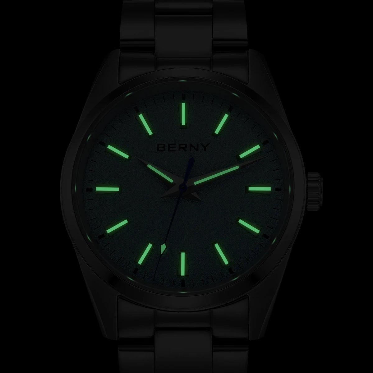 BERNY Men's Watch Luminous AR Sapphire 10ATM Classic  Dress Business Quart Watches for Men Fashion Casual Wristwatch