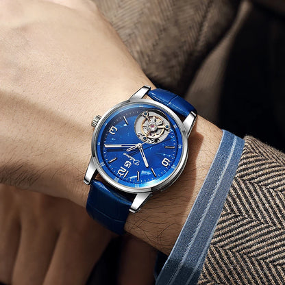 Tourbillon-herreur, sporty, automatisk, mekanisk, vandtæt, luksusarmbåndsur fra et førsteklasses mærke