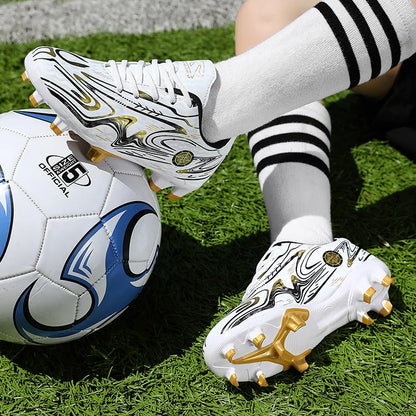 Chaussures de football unisexes AG Stud pour hommes et femmes, crampons de football légers, antidérapants, respirants, baskets d'entraînement, pour terrain en herbe naturelle, match F