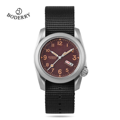 Boderry Field Watch VOYAGER Men's Watches 100M Waterproof Titanium Automatic Luminous For Seiko Movement Wristwatch