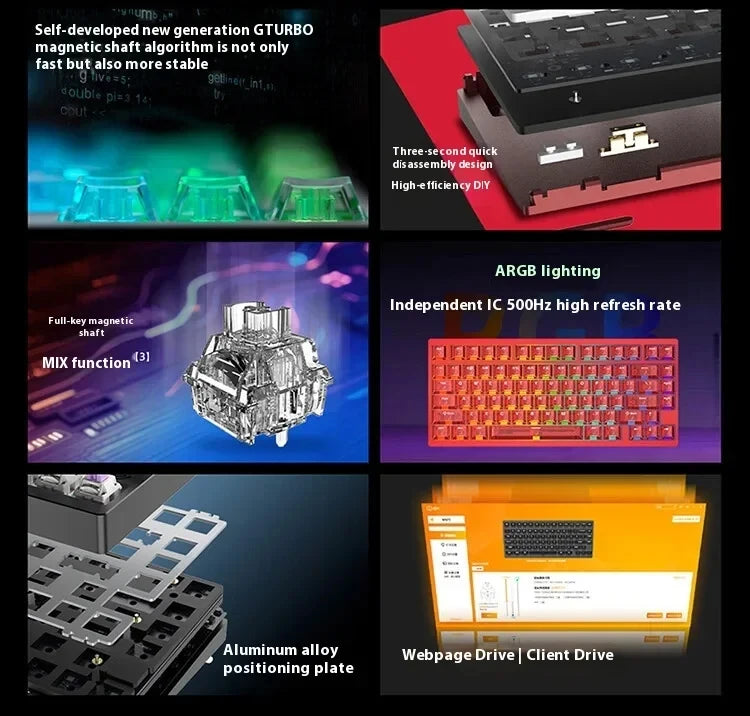 IROK MG75 Pro MG75 Max Aluminum Magnetic Gaming Computer Mechanical Keyboard 75% Rapid Trigger 8K RGB Hotswap Gamer Keyboard