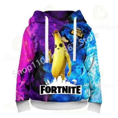 Sudaderas con capucha Llama Battle Royale F-Fortnited con estampado 3D para hombre, mujer y niños, sudaderas para niño y niña, pulóver streetwear verde