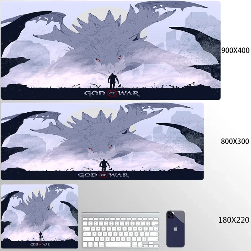 Large Mouse Pad G-God of War Pc Gamer Cabinet Keyboard Computer Game Desk Mat 900x400 Table Rug Gaming Accessories Xxl Mousepad